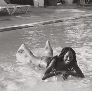Enjoying the pool in Mombasa